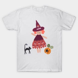 Eclectic Witch - cute cats, spiders, pumpkins for Halloween and fall T-Shirt